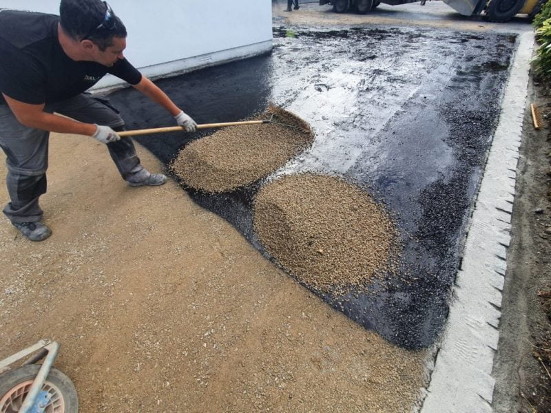 Tar and Chip Driveway in Saltash